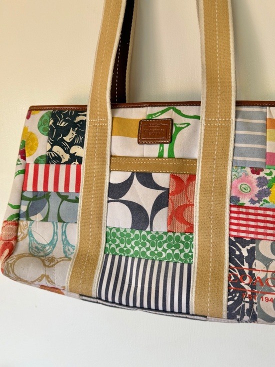 Coach Patchwork Canvas Tote Bag Multicolor - Picture 4 of 9